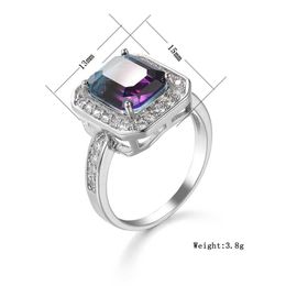 Platform Colour crystal zircon Tourmaline Ring women's hand Jewellery