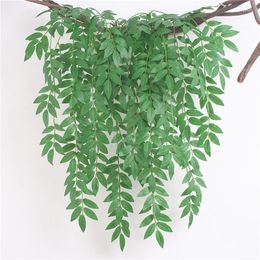 Decorative Flowers Simulation Plastic Wall Hanging Plant Vine Outdoor Garden Home Living Room Bar Fake Green