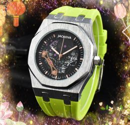 Mens Full Function Quarz Chronograph Watch 42MM Automatic Date Time Clock Rubber Stainless Steel Band Popular Vintage Waterproof Business Casual Wristwatches