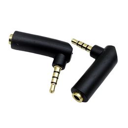 3.5mm Male to Female AUX Connector 90 Degree Angled L Shape Converter Headphone Audio Microphone Jack Stereo Plug Adapter