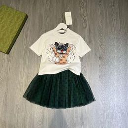 2024 fashion Luxury designer kids Sets T-shirt veil skirt British fashion brand summer childrens treasures and cotton two-piece designer Hoodie skirt