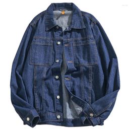 Men's Jackets Autumn Denim Jacket Men Long Sleeve Top Dark Blue Coat Boys Cotton Oversized Male Fashion Casual Streetwear Xxxl