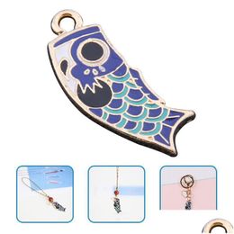 Charms 10Pcs Carp Fish Pendant Hanging Ornament Keychain Jewelry Drop Delivery 202 Dhfxu