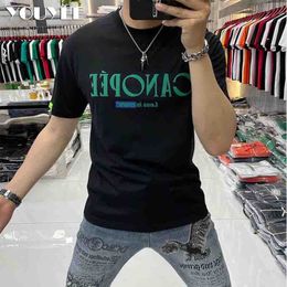 Men's T-Shirts Tshirt Men's Summer 2022 New Fashion Male Printed Letters Half Sleeve Slim Oneck Thin Plus Size 7xl Causal Man Tees Clothing Z0221