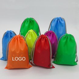 Jewellery Pouches 50PCS Oxford Drawstring Bag Wholesale Jewelry/Shoes/Storage/Travel Waterproof 150D Cloth Pouch Custom Logo 20x30