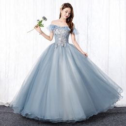 Party Dresses Classic Off The Shoulder Vestido De Debutante Lace Floral Tulle Ball Gown Flower Women Elegant FloorLength Quinceanera 230221