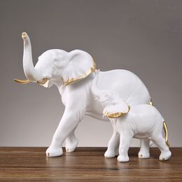 Decorative Objects Figurines Home Decor Creative Lucky Elephant Craft Figurine Living Room TV Wine Cabinet Study Office Desktop Decorations 230221