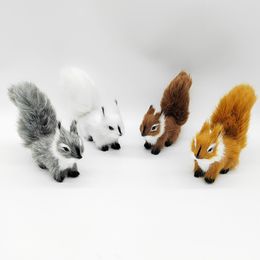 Decorative Objects Figurines Mini Simulation Squirrel Plush Animal Ornament Christmas Table Decorations Children Birthday Gift Cute Miniatures Craft 230221