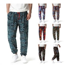 Men's Pants Fashion Casual Hiphop Trend Culture Street Cotton Linen Printed Bloomers pants men 230221