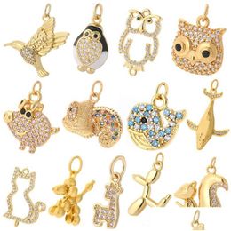 Charms Pet Dog Cat Animals For Jewellery Making Whale Bird Fish Diy Pendant Earrings Necklace Bracelet Copper Drop Delivery 202 Dh6Gb