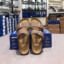 Slippers Factory Designer Birkinstocks Germany Boken Sandals Women Wear Boken Thick Soled Leather Cork Slippers Beach Sandals Men FW9A