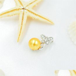 Jewellery Settings S925 Sterling Sier Small Butterfly Pearl Pendant Ornament Diy Empty Bracket Access Dh9Ps
