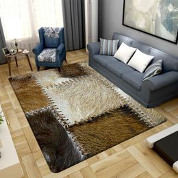 Carpets Leopard Tiger 3D Print Flannel For Living Room Bedroom Decor Carpet Soft Home Bedside Floor Mat Play Area Rugs