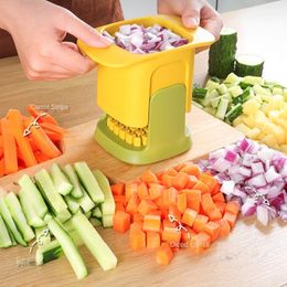 Fruit Vegetable Tools Multifunctional Chopper French Fries Cutter Household Hand Pressure Onion Dicer Cucumber Potato Slicer Kitchen 230221