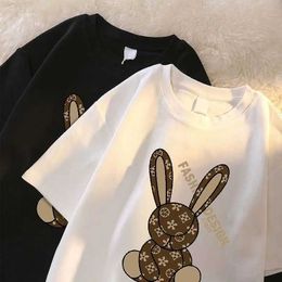 Men's T-Shirts Summer Luxury Brand Men T Shirt Cotton Women Classic Print TShirt Rabbit Oversized Short Sleeve Men's Clothes Free Shipping Z0221