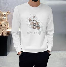 Men's Hoodies & Sweatshirts Fashion brand men's embroidered sweater, European and American style, fashionable and versatile long-sleeved T-shirt, men's top