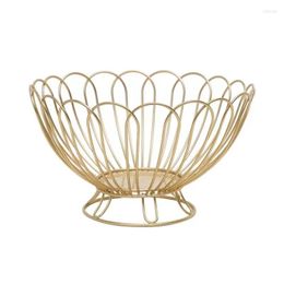Plates Fruit Basket Round Garland Bowl Iron Stand Home Creative Bread Storage Drain Table Tray