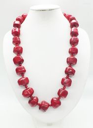 Choker Unique ! Classic African Groom Wedding Necklace. 22MM Huge Natural Red Coral Necklace 25"