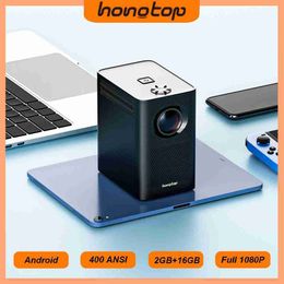 Projectors HONGTOP S30 Full HD 1080p Android 10 Beamer LED Mini Projector 4k Decoding Video Projector for Home Theatre Cinema Mobile J230221
