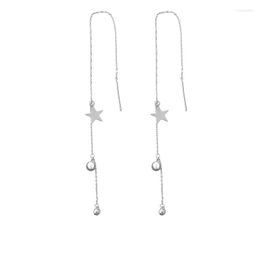 Dangle Earrings Fine Pure Platinum 950 Drop For Women Star Moon Rolo Link Geometry Tassel Hook 1.9-2g Stamp Pt950
