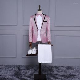 Men's Suits Blazer Men Formal Dress Latest Coat Pant Designs Suit Costume Homme Terno Masculino Red Sequins Stag For Men's Tie