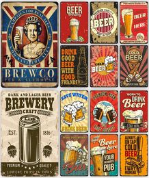 Cold Beer Vintage Metal Poster Drink Retro Tin Sign Bar Club Pub Wall Art Decoration Plate for Modern Home Decor Aesthetic Gifts 20x30cm Wo3