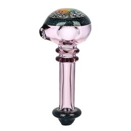 Wig Wag Starry Sky Pyrex Thick Glass Pipes Dry Herb Tobacco Spoon Bowl Filter Oil Rigs Handpipes Handmade Portable Colorful Bong Smoking Cigarette Holder Tube