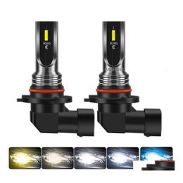 Car Bulbs 2Pcs H4 H7 H11 H10 Turbo Led Headlight Bbs 3000K 6000K Psx24W 9005 Hb3 9006 Hb4 H8 Lights Mobile Driving Fog Lamp Drop Del Dhvfi