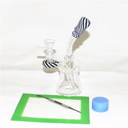 6.3 Inch Mini Recycle Rigs Glass Beaker Bong Inline Perc Hookahs Dab Rigs 5mm Thick Water Pipe With Quartz Banger