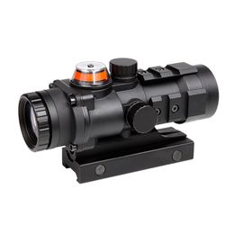 3x32 Rifle Scope Tactical Red Dot Fiber Optics Holographic Collimator 3X Magnifier Sight Red or Green Illuminated With 20mm Weaver Mount Hunting