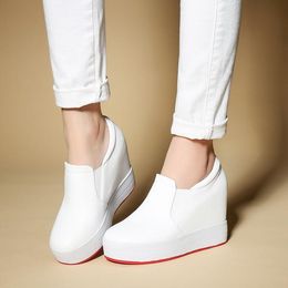 Dress Shoes 2023 Woman Platform Hidden Height Increasing Casual Wedges Female High Heel 10cm Heels Sneakers