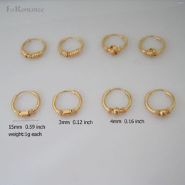 Hoop Earrings Foromance CUTE 4 STYLES SMALL YELLOW GOLD PLATED HUGGIE 15MM 0.59inch EARRING