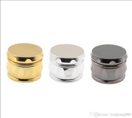 Smoking Pipes A New Type of Smoke Grinder with 63mm Diameter and Four Layers Flat Plate Drum-shaped Plastic Full Electroplating