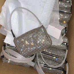 Модельерская сумка New Trendy King Full Diamond Bling Женская цепочка со стразами Портативная сумка для подмышек с бриллиантами и бриллиантами Кошелек 2