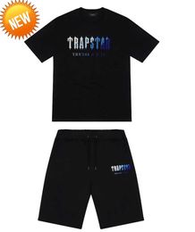 Mens Trapstar t Shirt Short Sleeve Print Outfit Chenille Tracksuit Black Cotton London Streetwear S-2XL 2023ss