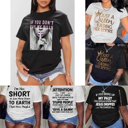 Wholesale Plus Size 3xl 4xl 5xl Women Tops New Personality Letter Printing Short-sleeved T-shirt