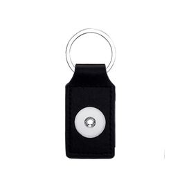 Key Rings Square Leather Keychain Jewellery 18Mm Snap Buttons Ring Chain Fit Snaps Keyring Drop Delivery Dh4O0
