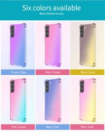Four Corners Cases For Samsung S22 Ultra Plus A13 5G M52 A53 A33 A13 4G A03 Core A73 A23 M23 M33 M53 A04 M13 Gradient Airbag Soft TPU Shockproof air bag Anti Clear Covers