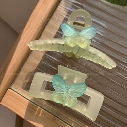 New Woman Green Butterfly Rectangle Hair Claw Barrettes Fashion Girl Hair Clips Hair Headwear Hair Accessories Korean Hairpins