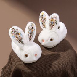 Slipper Winer Children Slippers Cartoon Rabbit Kids Shoes Warm Girls Slippers for Home House Shoes Non-slip Cute Slippers 230220