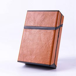 Latest Colourful PU Leather Cigarette Case Portable Plastic Storage Protective Shell Innovative Design Stash Box Dry Herb Tobacco Smoking Holder