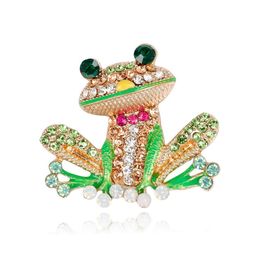 Pins Brooches Fashion Womens Natural Insect Animal Lovely Alloy Rhinestone Frog Brooch Pins Women/Man Event Wear Gift Shippi Dhiuv