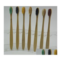 Toothbrush Bamboo Natural Environmental Protection Teeth Health Handle Soft Travel Toothbrushes El Use Drop Delivery Beauty Oral Dhuef