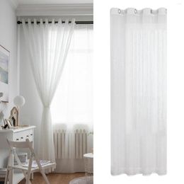 Curtain White Grommet Top Privacy Curtains Semi Sheer 140x260cm For Living Room Bedroom Polyester Fabric Home Decor Accessories