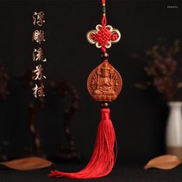 Interior Decorations Gift Car Hanging Supplies Mahogany Carved Qianshou Guanyin Rearview Mirror Pendant