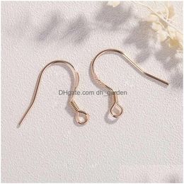 Clasps Hooks Wholesale S925 Pure Sier Hook Accessories Earrings Jewelry Goldplated Handmade Diy Findings Ps8A Dh6Y3
