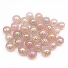 Decorative Figurines Drop 1/2PCS Natural Rose Quartz Electroplate Angel Aura Sphere Healing Pink Crystal Ball Crafts Stones And Crystals