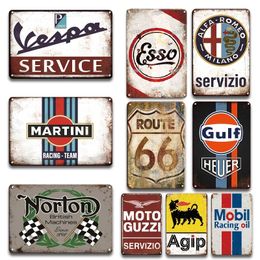 Motor oil Metal Painting Gas Racing Team Brand Vintage Metal signs Garage Man Cave Wall Decoration Accessories Retro Metal Plates Wall Stickers size 30X20 w01