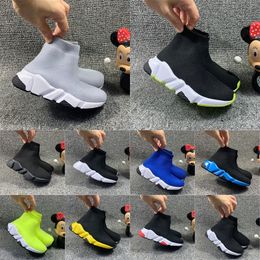 Crianças Botas de Botas de Cólebres Sapam Speed Triple-S Paris Sapato casual Treinadores pretos High Girls meninos garotos jovens esportes ao ar livre atléticos