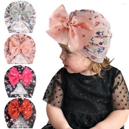 Hats 1 PCS Comfortable Soft Baby Girls Print Fashion Golden Dots Bowknot Born Caps DIY Clothing Decoration Kids Accessories